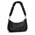 Black Ruched Shoulder Bag