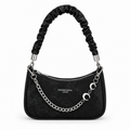 Black Ruched Shoulder Bag