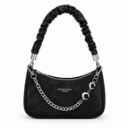 Black Ruched Shoulder Bag