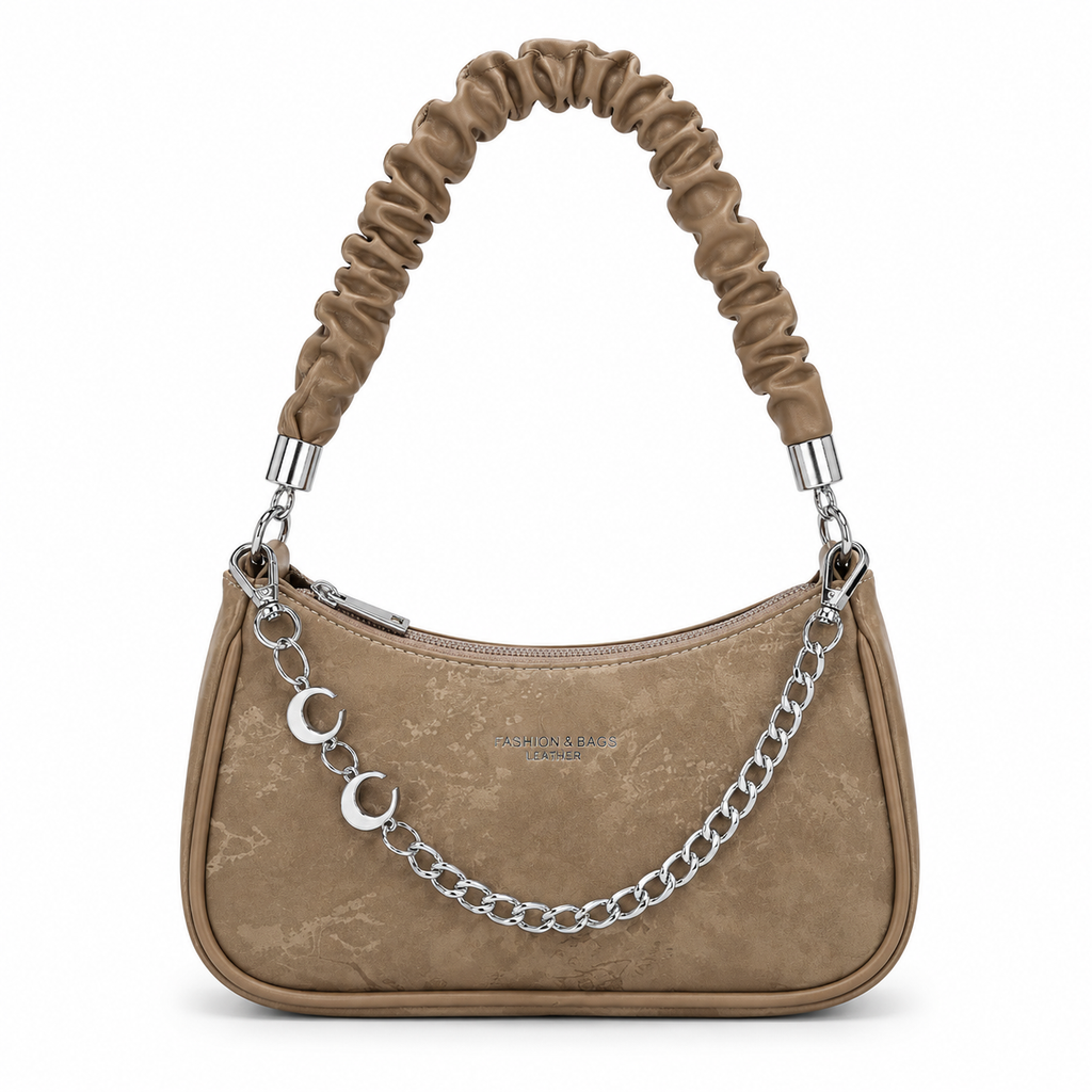 Black Ruched Shoulder Bag