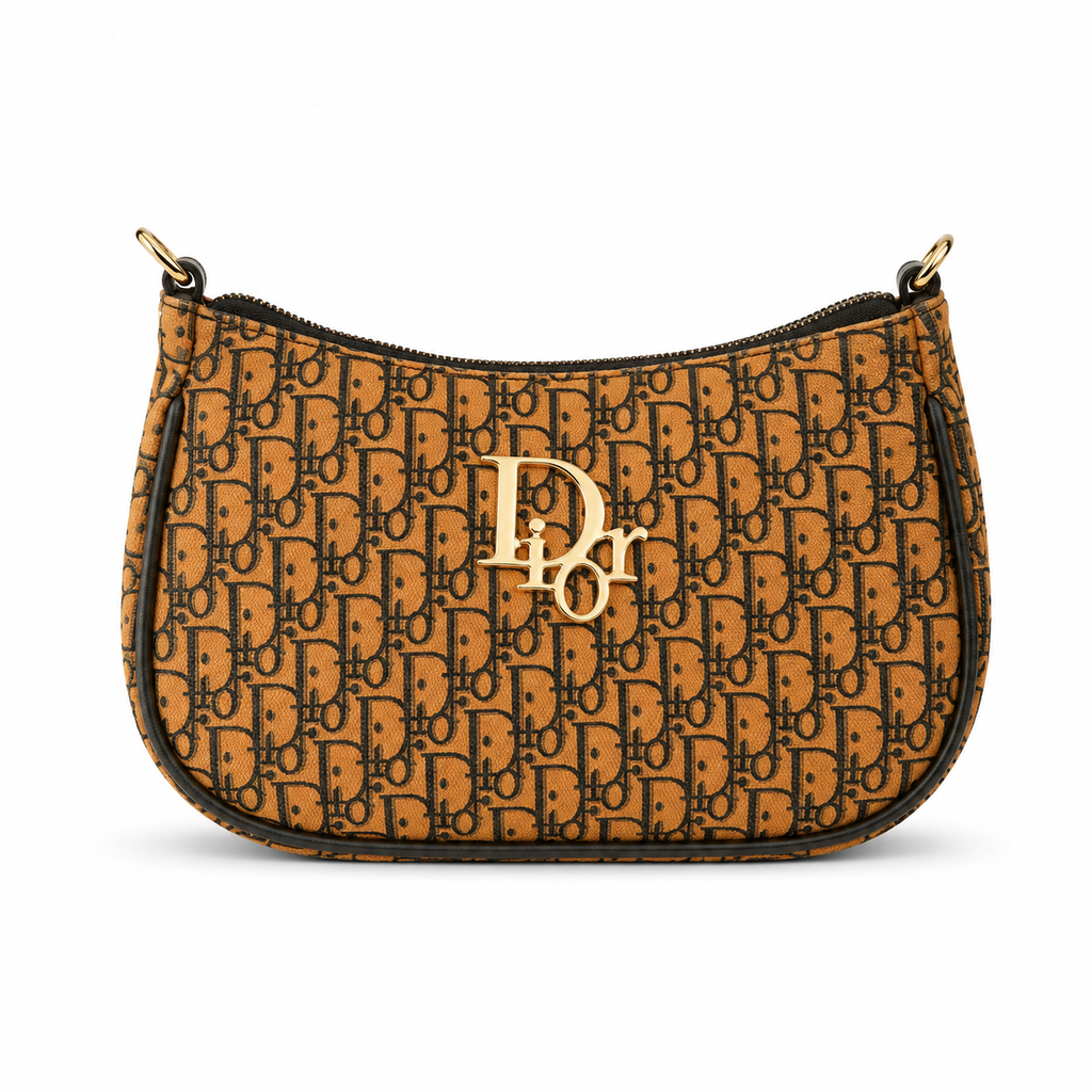 Christian Dior Brown Monogram Canvas shoulder Bag
