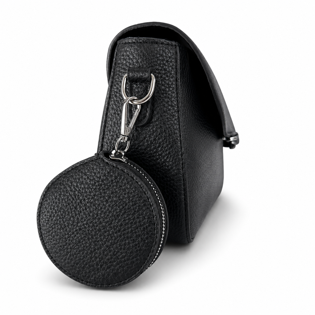 ECCO Pebbled Leather Saddle Crossbody Bag