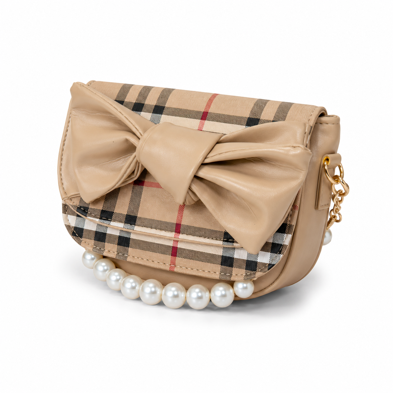 Burberry Haymarket Check Bow Tie Shoulder Bag