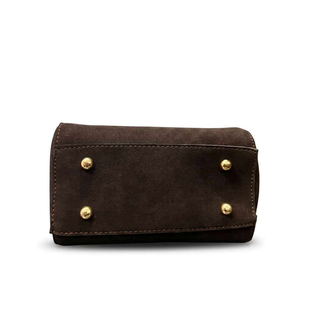 Cognac Suede Mini Bag | Compact & Elegant