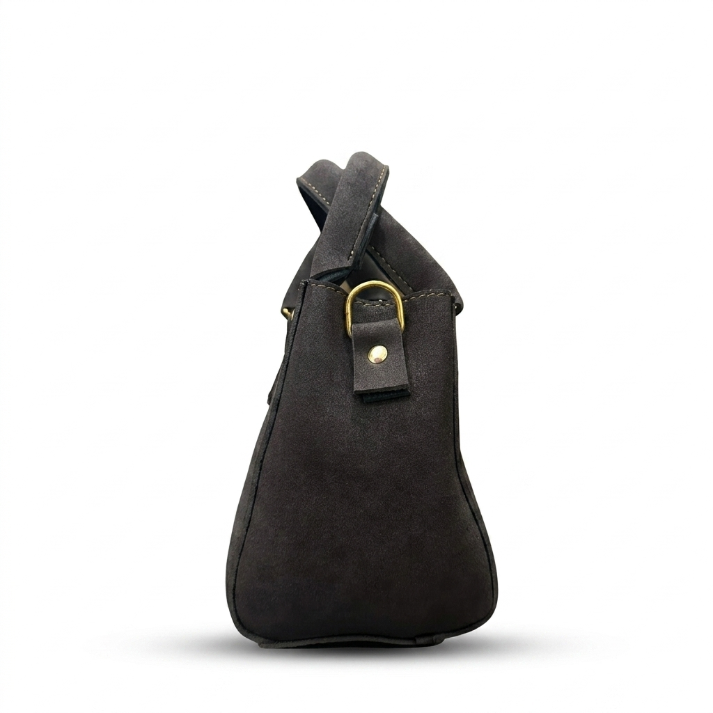 Cognac Suede Mini Bag | Compact & Elegant