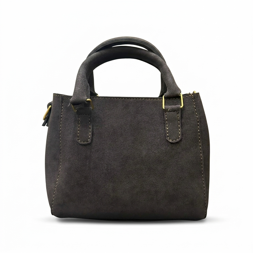 Cognac Suede Mini Bag | Compact & Elegant