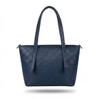Blue Quilted Tote Bag – 3-Piece Set